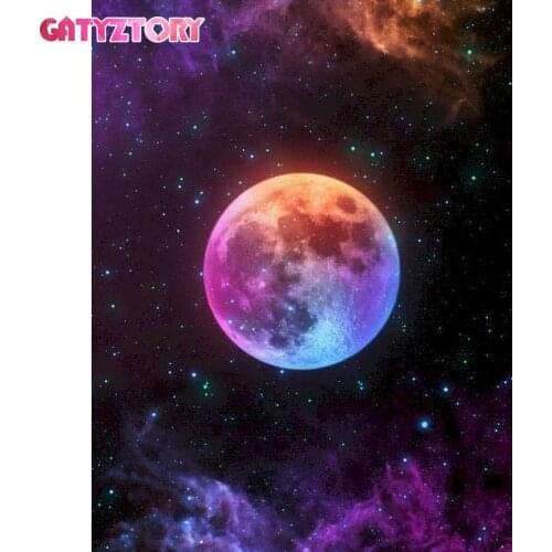 GATYZTORY Full Square Diamond Painting Planet 5D DIY Diamond Embroidery Mosaic House Landscape Art Kits Home Decoration