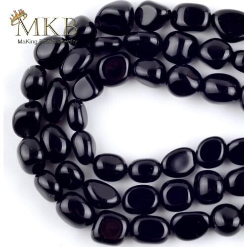 8-10mm Natural Irregular Black Agates Stone Smooth Chips Beads For Jewelry Making Loose Beads DIY Bracelet Necklace Jewellery15"