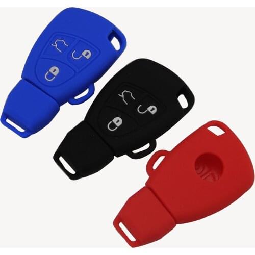 Kutery 10pcs 3 Buttons Key Case Silicone Protect Shell For Mercedes Benz B C E ML S CLK CL