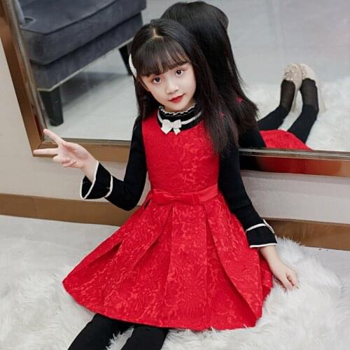 Red Baby Chinese Wedding Cheongsam Kids Children Qipao Embroidery Girl Princess New Year Birthday Party Dresses Qi Pao Costume