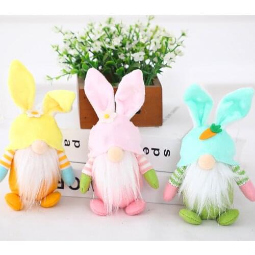Lovely Rabbit Faceless Doll Ornaments Cute Cartoon Bunny Gnome Plush Doll Stuffed Toy Animal Shaped Dwarf Plush Toy For Kids