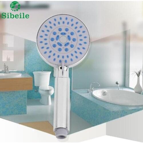 SBLE High Pressure 5 Modes Water Saving Shower Head ABS Plastic chrome round HandHeld bath Shower Head Bathroom Accessories