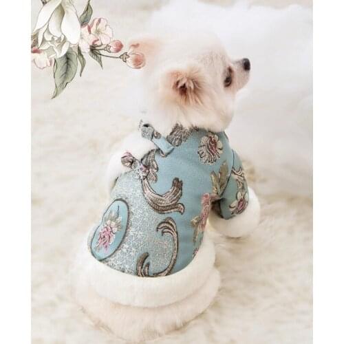 Autumn Winter Protective Plush Tummy Warm Waterproof Dog Cat Clothes Small Dog Clothes Pet Clothes Pomeranian Costume