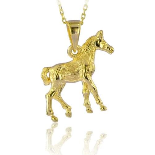 Horse Necklace 925 Sterling Silver Unisex Necklace Foal Necklace Charm Pendant