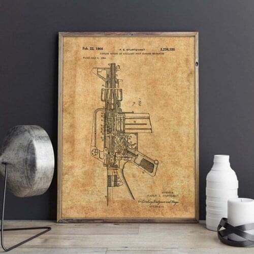 M16 Gun patent,gun wall art,M16 Rifle posters, wall decor,vintage print,blueprint, gift idea,Military Decorations