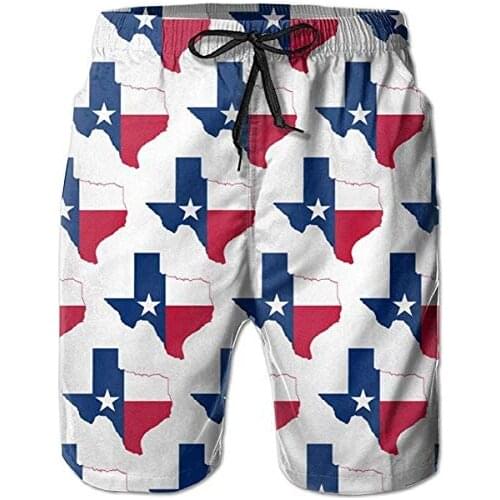 Texas Flag Map Beach Shorts for Boys Boy Swim Trunks Quick Dry Funny Swim Shorts Swimwear