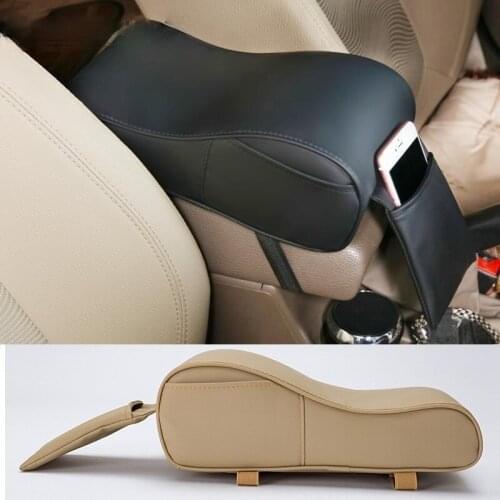Armrest pillow Pad Center Console Memory Foam Car Seat Armrest Cushion Pad PU Leather With Smart Phone Holder Bag