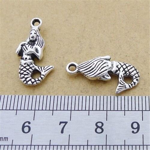 Mermaid Charm Pendants Jewelry Making Finding DIY Bracelet Necklace Earring Accessories Handmade 5pcs
