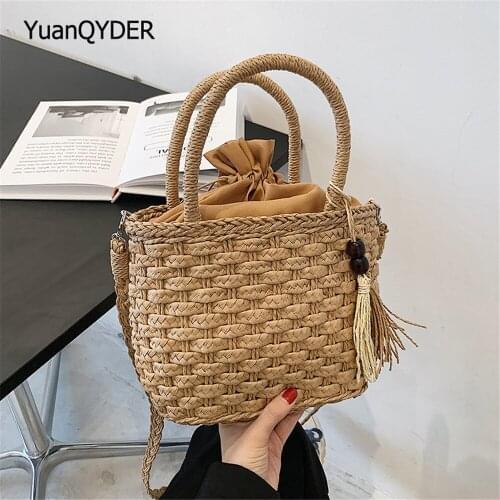 Fashion Designer New Ladies Straw Bag 2021 Summer New Womens Shoulder Bag Tassel Design Women Messenger Bags Bolsos De Mujer
