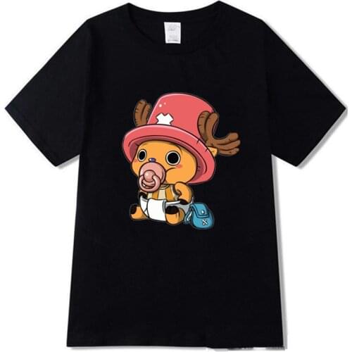 Loose Cartoon ONE PIECET Shirt Tony Tony Chopper Street Top Tees Hip Hop T Shirt