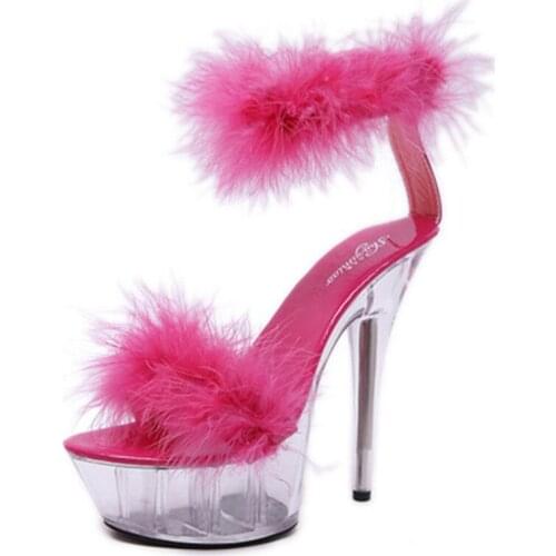 Model high heels 15 cm thin with sexy waterproof platform hate sky superb high heels MAO MAO sandals