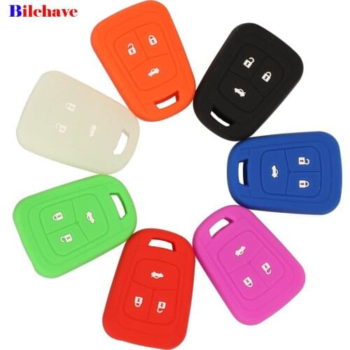 Bilchave 3 Buttons Silicone Smart Remote Car Key Case Cover For Chevrolet Sonic 2012- 2013 Car-styling Holder Protector