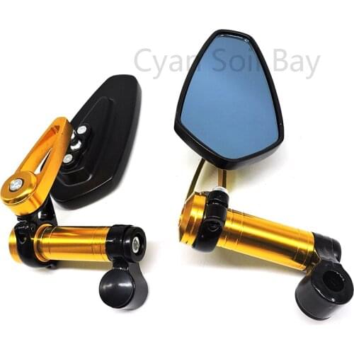 Universal Motorcycle 7/8" Bar End Rear Mirrors Side View Mirrors For Yamaha MT07 MT-09 MT09 Tracer XSR700 900