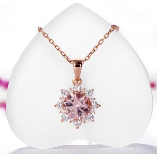 Snowflake Shape Gemstone Zircon Pendant Necklaces for Women Christmas Gifts Wedding Engagement Jewelry