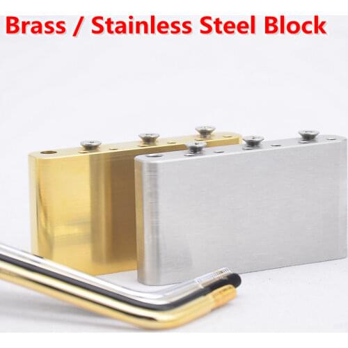 1 Set 6strings Hand-made Electric Guitar Tremolo System Bridge Brass Block for Mexico Fen-der / Sq-uier CV