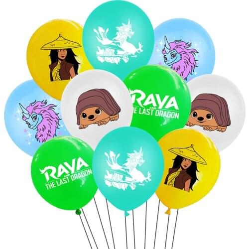10pcs Disney Raya and The Last Dragon Balloons Set Childrens Birthday Party Decoration Set Cartoon Anime Latex Balloon Gifts