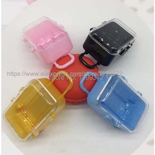100pcs Mini Rolling Travel Suitcase Wedding Party Favor Box Plastic Candy Boxes gift box Package Free Shipping