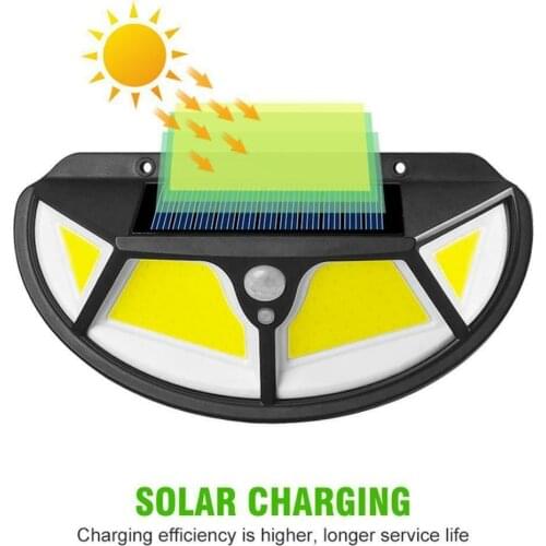 15W COB LED Solar Light PIR Motion Sensor Garden Security Lamp 18650 Rechargeable Camping Emergency Lamp 3Modes 122LED 50LED