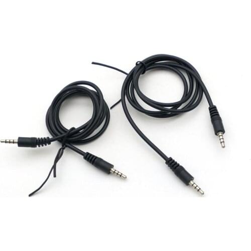 2pcs 1M 4-Pole 3.5mm Male Mini Jack Plug Audio Connecting Cable