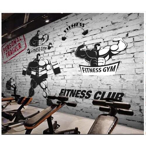 3d wallpaper 3d murals wallpaper for walls 3 d Gym mural custom Background adornment wall brick wall movement fitness club wall