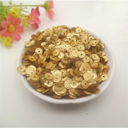 50g(4000pcs) 6mm Cup Round Sequin Paillettes Sewing Decoration DIY Costume Matte Gold Dull Spangles