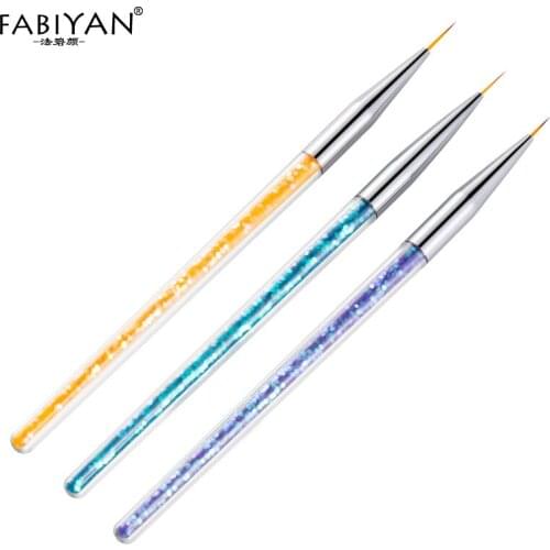 7/9/11mm 3pcs/set Nail Art Drawing Painting Carving Pen Brush Design Manicure Tools Acrylic Liner UV Gel Sequins Decoration Tips