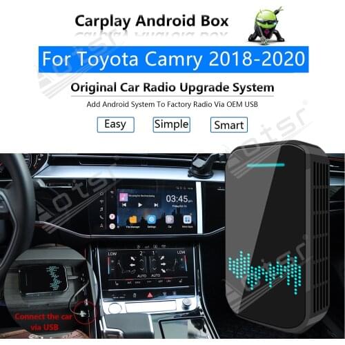For Toyota Camry 2018 - 2020 Car Multimedia Player Android System Mirror Link Navi GPS Map Apple Carplay Wireless Dongle Ai Box