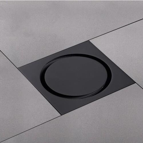Black floor drain,100*100mm square solid brass copper bathroom shower room Drainer high quality floor Drain cover,Exquisite