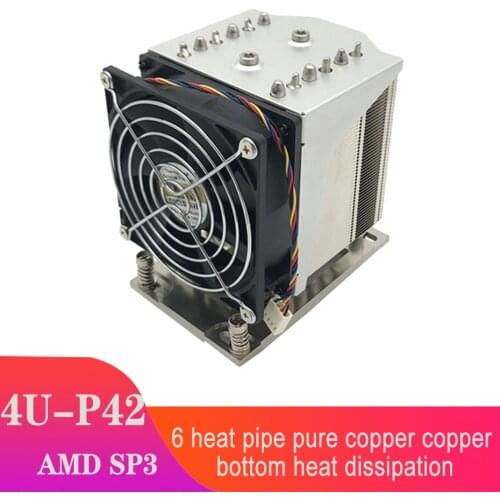 COOLSERVER P42 4U 6 Heatpipe Server CPU Cooler 250W Workstation/Server Heatsink for AMD SP3