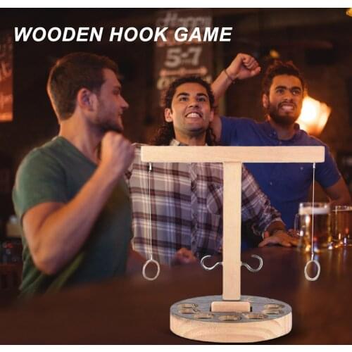 Wooden Ring Toss Game Modern Hand-made Throwing Ring Toy Wooden Battle Game For Home Bar Party Drinking Game Toy