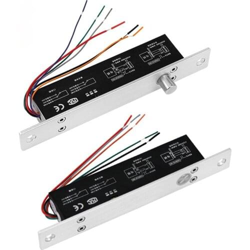 NC/NO Narrow Type Electric Bolt Lock Fail Safe / Secure Electronic Door Locks with Time Delay Feedback for Access Control System