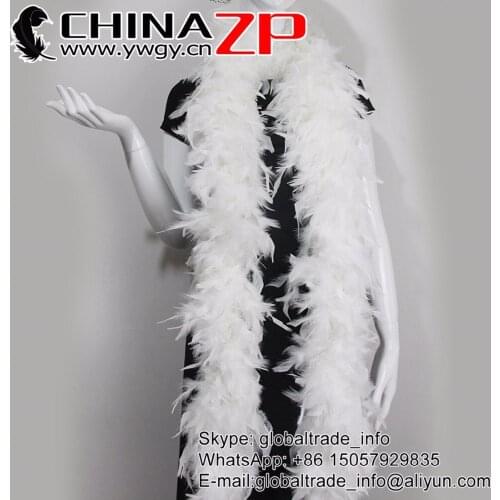 CHINAZP Factory Wholesale 10yards/lot 150g Good Quality Chandelle Feather White Large Boas