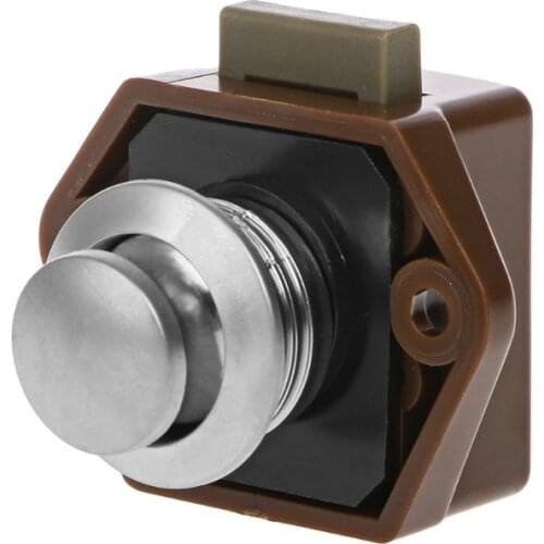 Mini Push Button Boat Mortorhome Showcase Door Catch Lock RV Caravans Yacht Furniture Drawer Cabinet