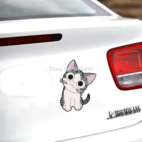 Newest Cute Cartoon Lovely Cat Chis Sweet Home Car Stickers Car Decals for Toyota Honda Chevrolet Volkswagen Tesla BMW Lada