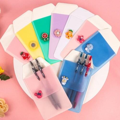 72XA Nurse PVC Pencil Pouch Staionery Pocket Protector Anti-leaking Waterproof Pink Daisy/Pink Deer for Nurse Hospital Office