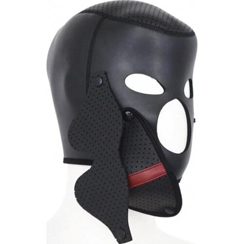 Adult Blindfold Sex Game Neoprene Hood with Eye Mask BDSM Bondage Restraint Fetish Hood Sensory Deprivation Sex Toys for Men Gay