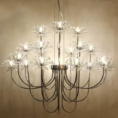 Simple modern living room crystal chandelier Nordic art personality bedroom lamp creative branch restaurant LED chandelier