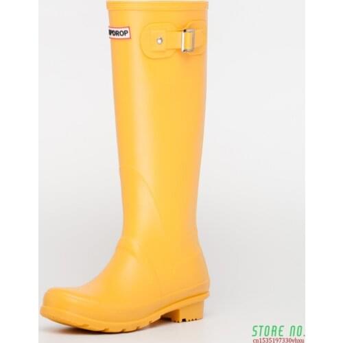 NEW Hot Ladies Waterproof Rain Boots Female Knee-high Fashion Women Rubber Rain Boots Girls Shoes Rainboots PVC Rain Shoes