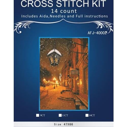 Snowing street Patterns Counted Cross Stitch 14CT Cross Stitch Set Chinese Cotton Cross-stitch Kit Embroidery Needlework