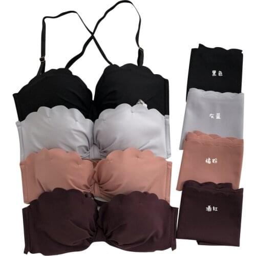 Sexy gather chest t-shirt bra for women one piece seamless super push up bra small breast student girl sexy bra for small chest