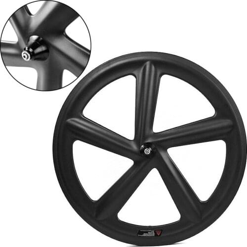 Catazer Super Light 700c Carbon 5 Spoke Wheel Road or Fixed Gear or Track 5 Spoke Full Carbon Bike Wheel Clincher Or Tubular