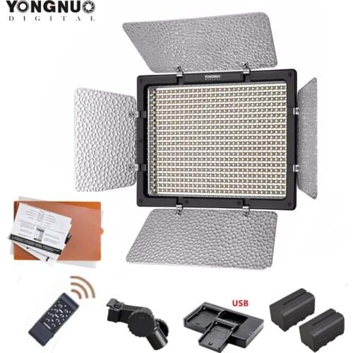 Yongnuo YN-600L YN-600 LED Studio Video Light 3200k-5500k/5500K Lamp Color Temperature +2pcs F750 battery + Charger