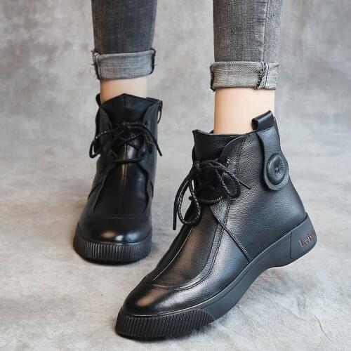 Womens boots winter boots womens shoes leather platform shoes women platform shoes womens Chelsea boots women Pop autumn nj98