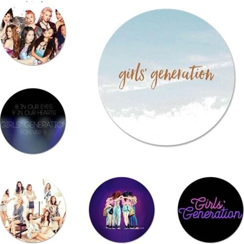 SNSD Girls Generation singing group Icons Pins Badge Decoration Brooches Metal Badges For Clothes Backpack Decoration 58mm