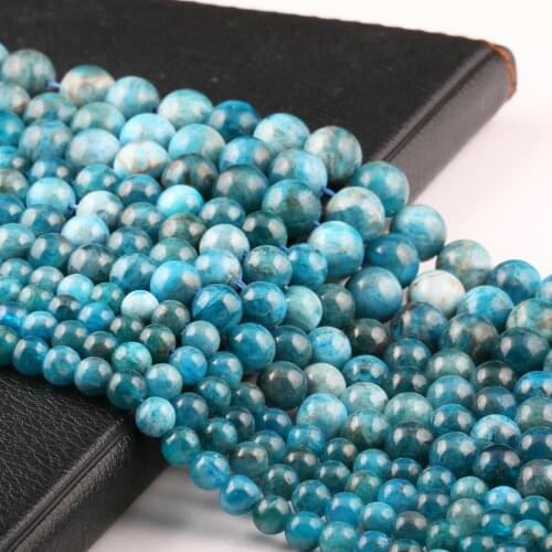 100% Natural Stone Beads Round Apatite Small Loose Beads for Women Jewelry Making DIY Necklace Bracelet 15inch