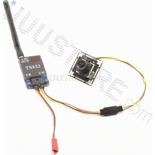 1000TVL Micro Camera w/ 2.8mm wide angle lens + TS832 5.8Ghz 48Ch 600mW FPV AV Wireless Transmitter for QAV-R 220 Quadcopter