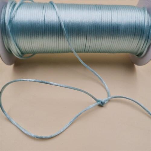 2mm 20m/lot Lt Blue Rattail Satin Cord Chinese Knot Braided String Jewelry Findings Beading Rope R052