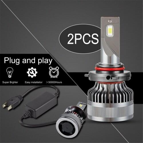 2PCS Super Bright Car Headlights Bulbs LED H7 H4 H11 9006 9005 90W Decoder Automobile Lamp Headlamp Front Fog Lights 6000K 12V