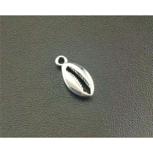 10pcs Silver Color Shell Charm Fit Bracelets Necklance DIY Metal Jewelry Making 6x15mm A1519