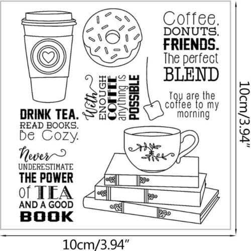 2020 New Drink Tea DIY Silicone Clear Stamp Cling Seal Scrapbook Embossing Album Decor